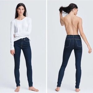 $195 Rag & Bone Nina High Rise Skinny Jeans In Marine Blue Size 26